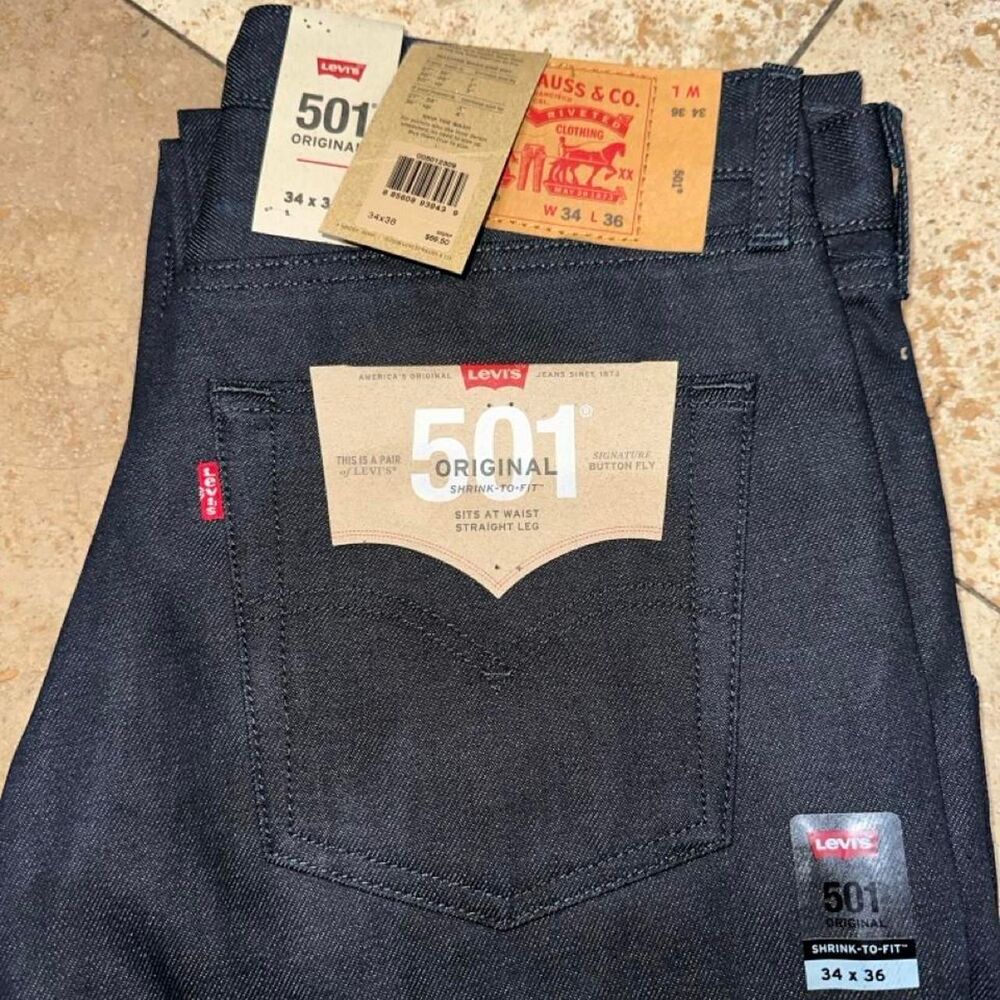Levi-s Men's Navy and Blue Jeans